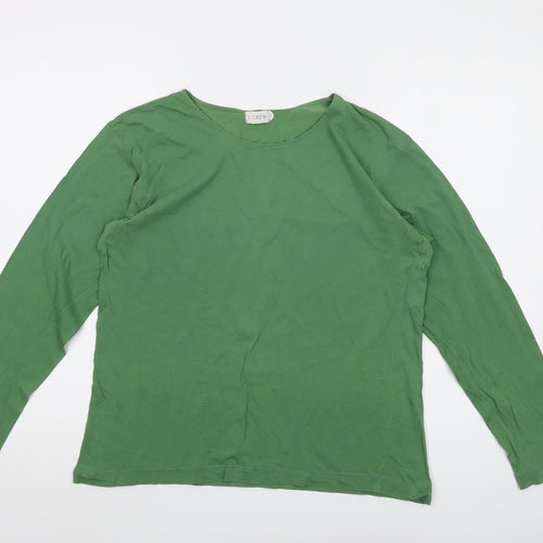 J.CREW Womens Green Cotton Basic T-Shirt Size M Round Neck