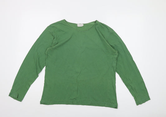 J.CREW Womens Green Cotton Basic T-Shirt Size M Round Neck