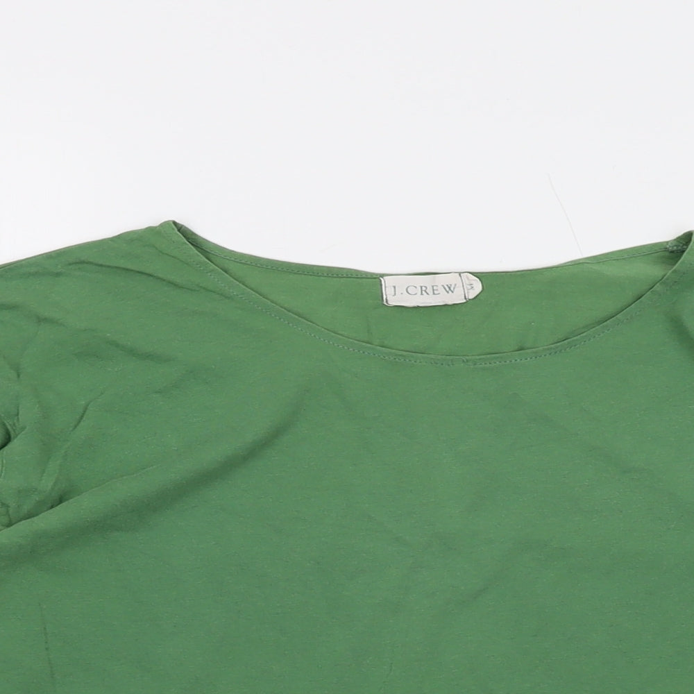 J.CREW Womens Green Cotton Basic T-Shirt Size M Round Neck