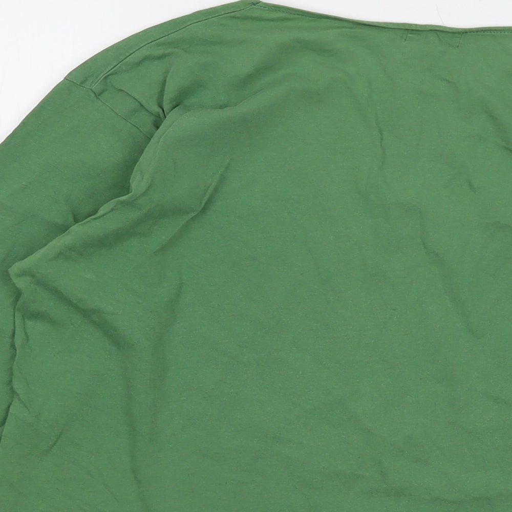 J.CREW Womens Green Cotton Basic T-Shirt Size M Round Neck