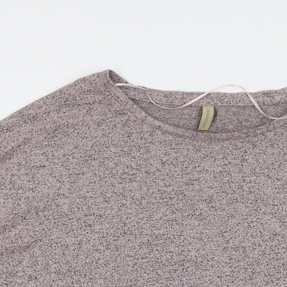 Soyaconcept Womens Pink Round Neck Viscose Pullover Jumper Size M