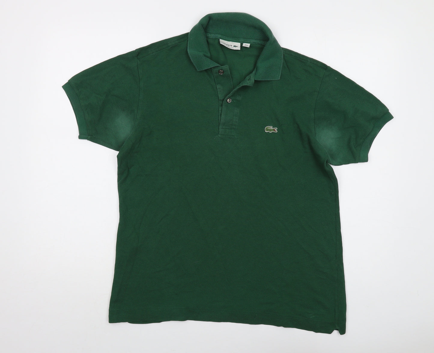 Lacoste Mens Green Cotton Polo Size M Collared Button