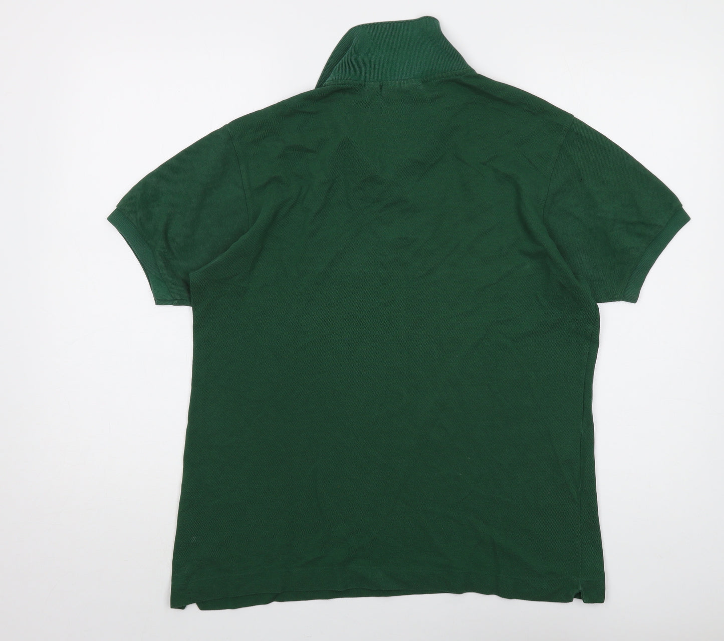 Lacoste Mens Green Cotton Polo Size M Collared Button