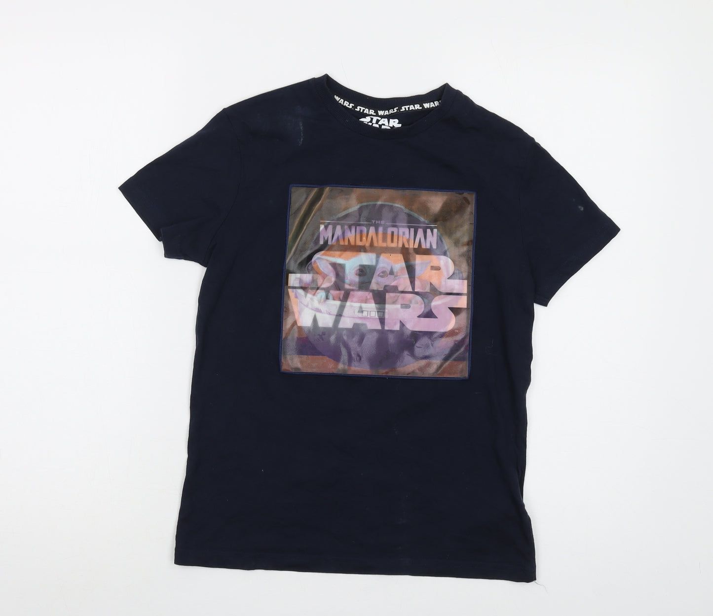 Star Wars Boys Blue Cotton Basic T-Shirt Size 11-12 Years Crew Neck Pullover