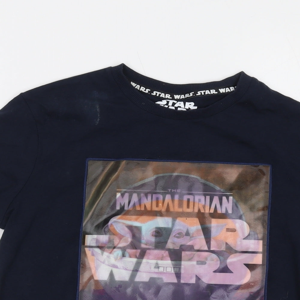 Star Wars Boys Blue Cotton Basic T-Shirt Size 11-12 Years Crew Neck Pullover