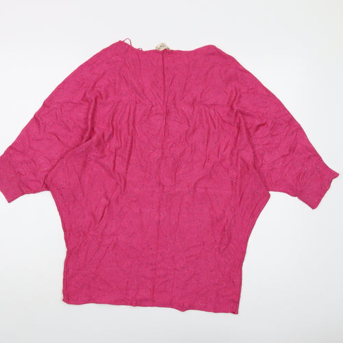 Phase Eight Womens Pink Round Neck Viscose Pullover Jumper Size 12