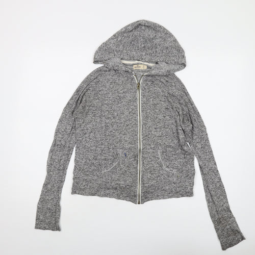 Hollister Womens Grey Viscose Full Zip Hoodie Size S Zip