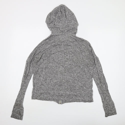 Hollister Womens Grey Viscose Full Zip Hoodie Size S Zip