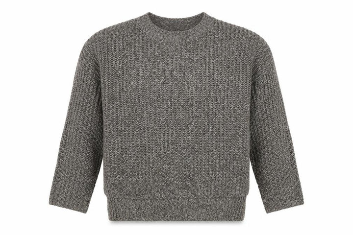 Mango Womens Grey Round Neck Acrylic Pullover Jumper Size S