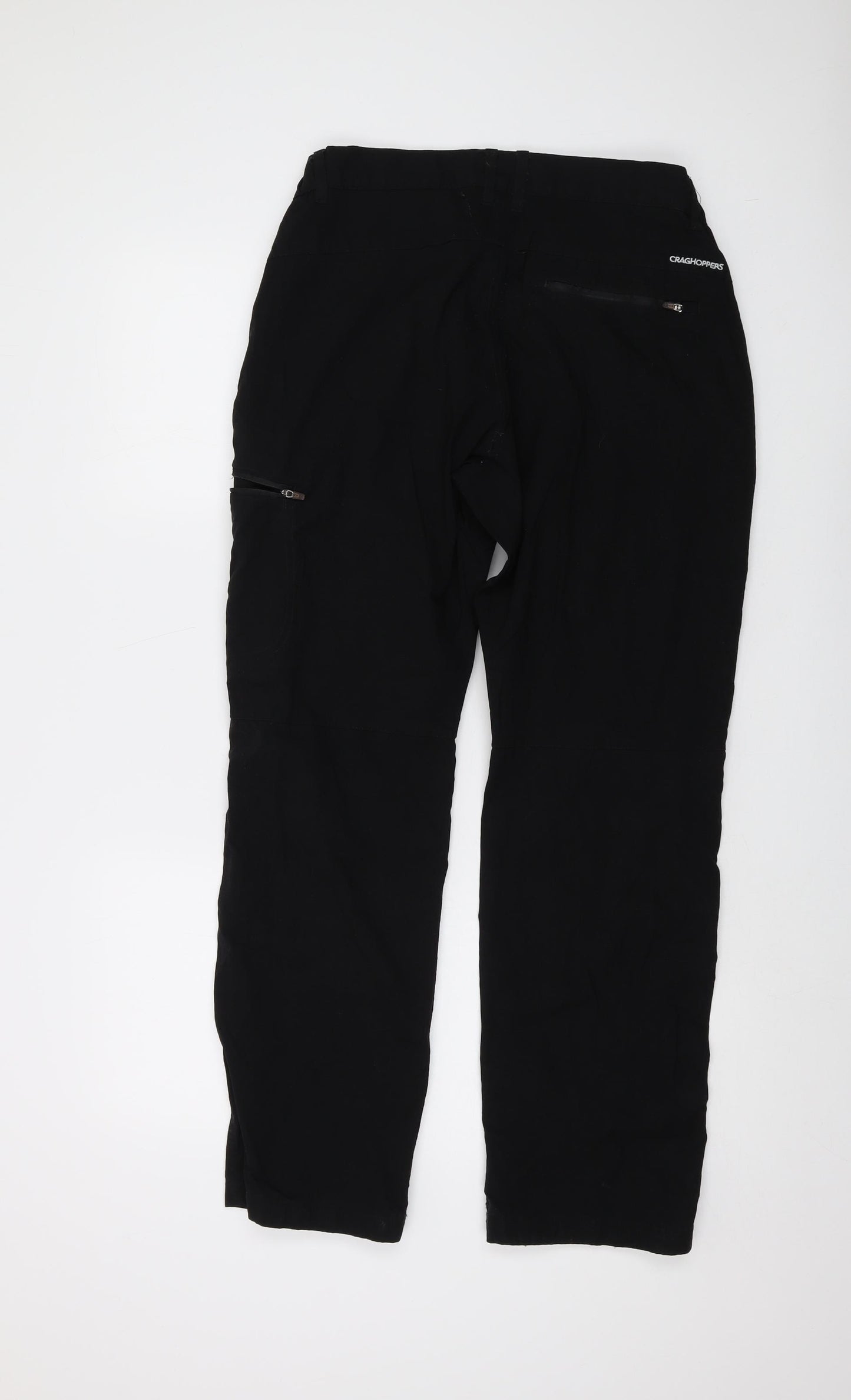 Craghoppers Mens Black Polyamide Cargo Trousers Size 34 in L30 in Regular Button