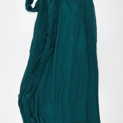 Monsoon Womens Green Silk A-Line Size 8 Square Neck Zip