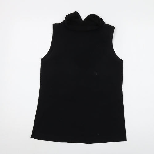 French Connection Womens Black Polyester Basic Tank Size S Roll Neck