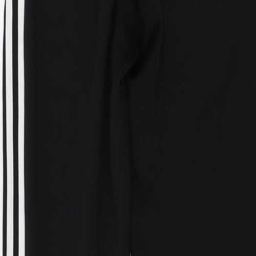 adidas Boys Black Polyester Sweatpants Trousers Size 15-16 Years Regular Drawstring