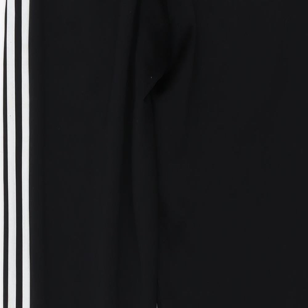 adidas Boys Black Polyester Sweatpants Trousers Size 15-16 Years Regular Drawstring
