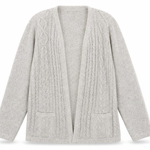Jumper Womens Grey V-Neck Cotton Cardigan Jumper Size M