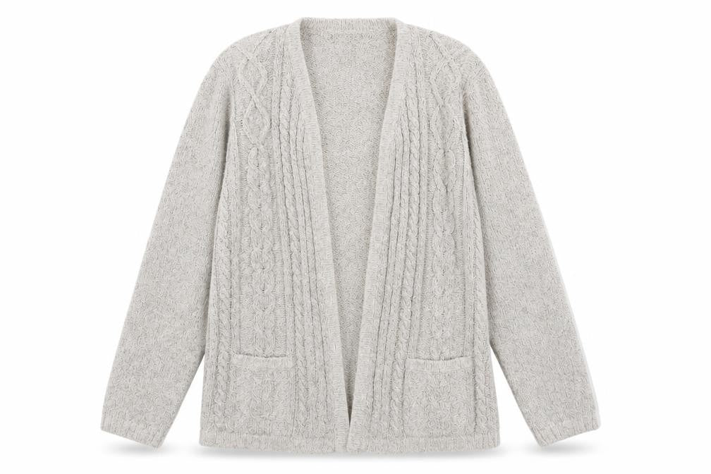Jumper Womens Grey V-Neck Cotton Cardigan Jumper Size M