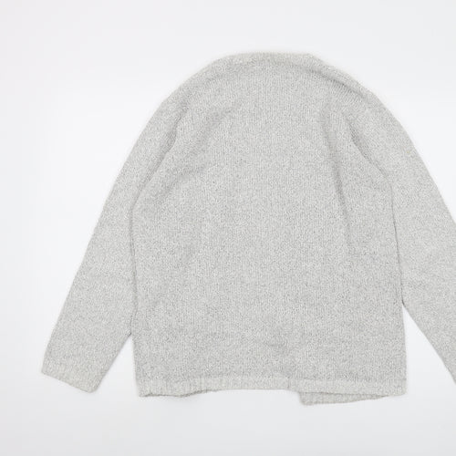 Jumper Womens Grey V-Neck Cotton Cardigan Jumper Size M