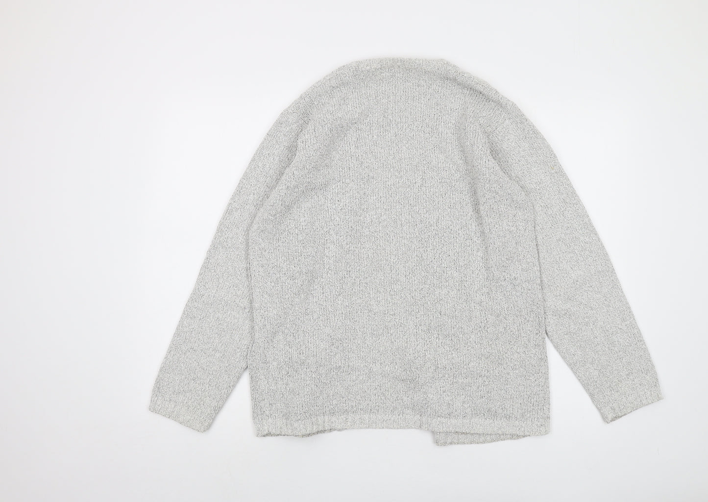 Jumper Womens Grey V-Neck Cotton Cardigan Jumper Size M