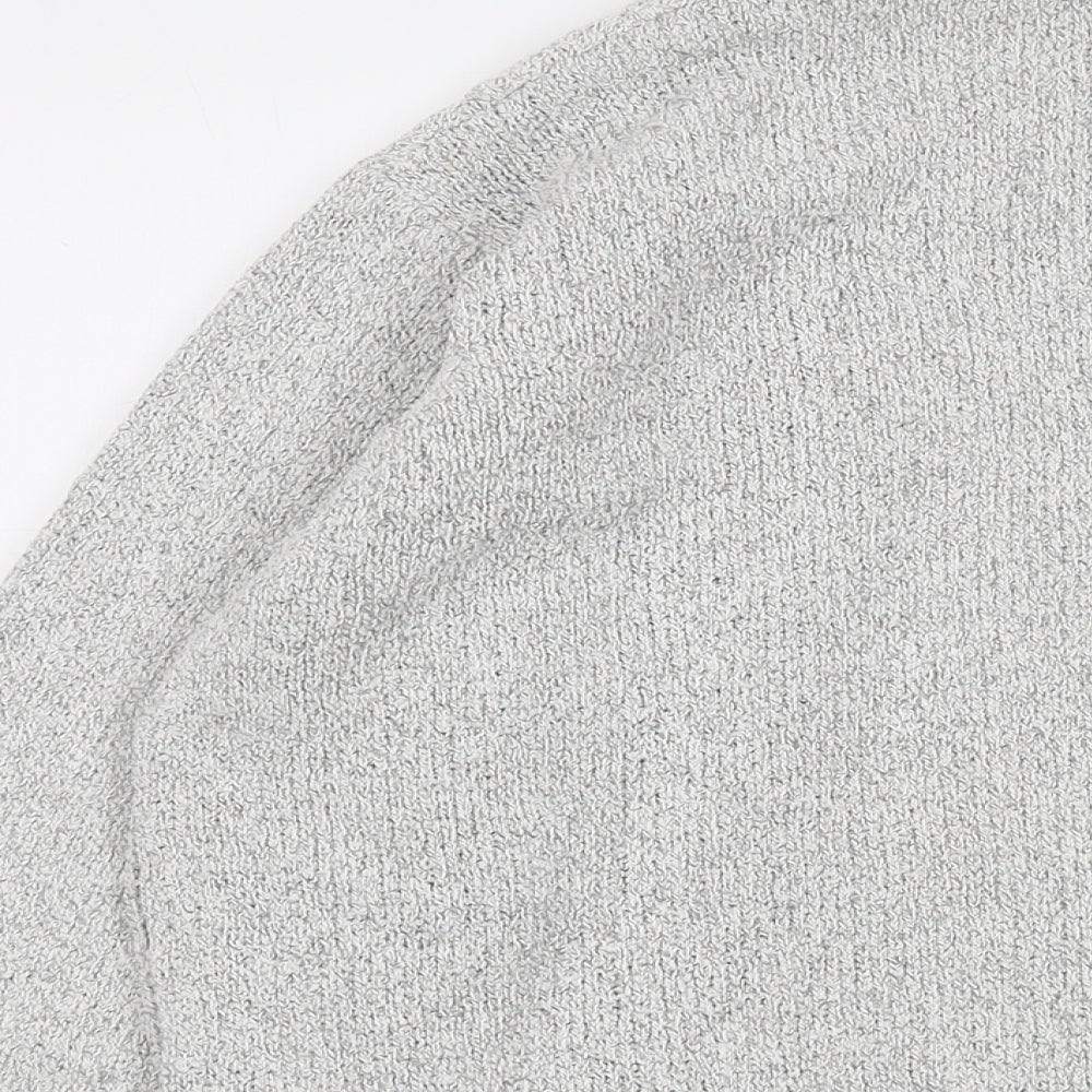 Jumper Womens Grey V-Neck Cotton Cardigan Jumper Size M