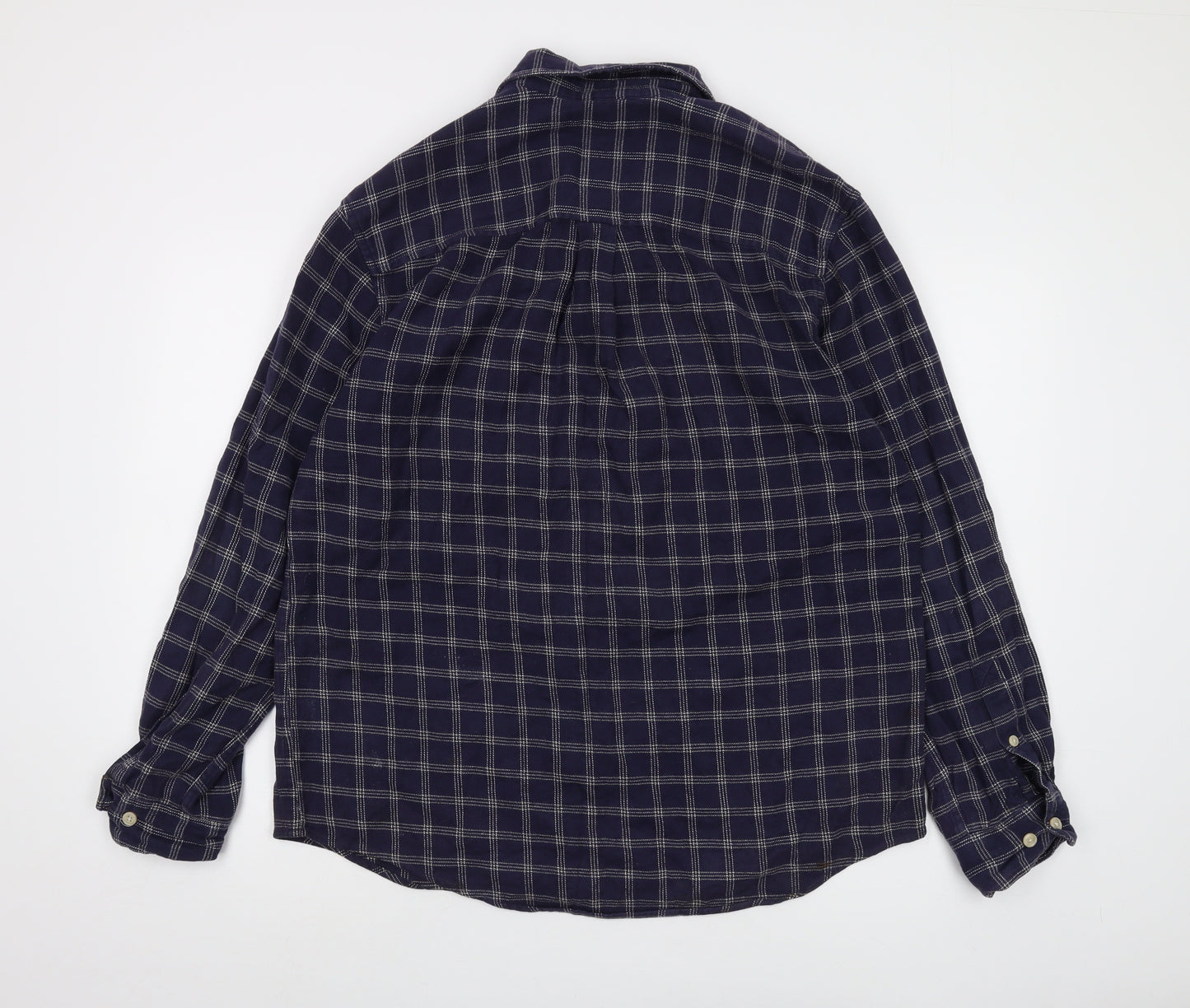 Timberland Mens Blue Plaid Cotton Button-Up Size M Collared Button