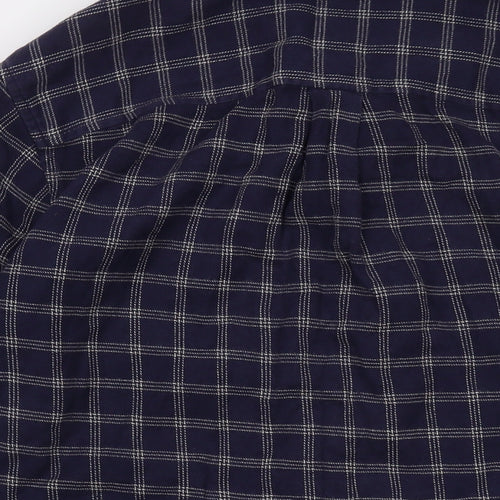 Timberland Mens Blue Plaid Cotton Button-Up Size M Collared Button
