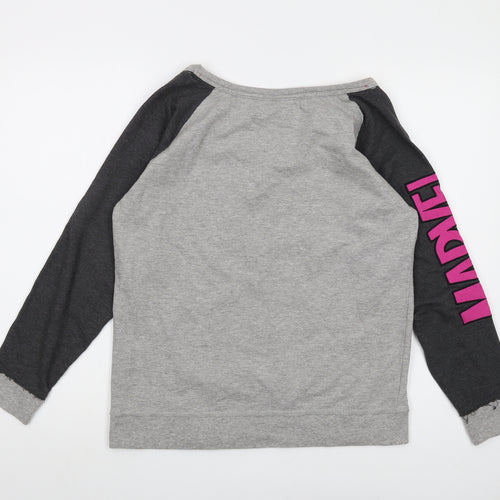 Marvel Womens Grey Cotton Pullover Sweatshirt Size M Pullover