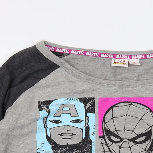 Marvel Womens Grey Cotton Pullover Sweatshirt Size M Pullover