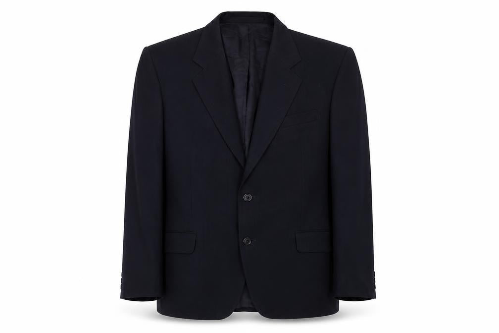 Front view of Marks & Spencer men’s black wool jacket suit jacket, size 40, regular