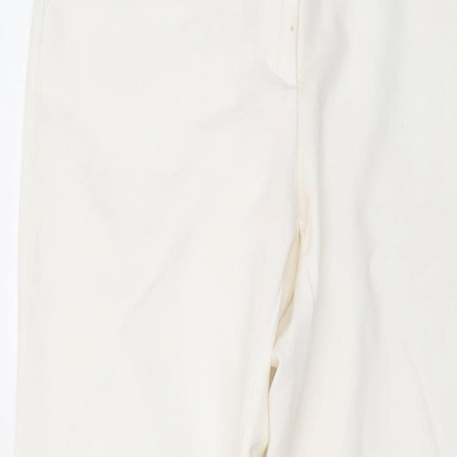 Collection Womens Ivory Polyester Trousers Size S L31 in Regular Hook & Eye
