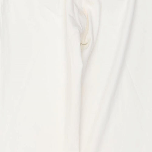 Collection Womens Ivory Polyester Trousers Size S L31 in Regular Hook & Eye