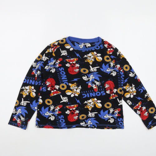 Sonic Boys Multicoloured Geometric Cotton Basic T-Shirt Size 10-11 Years Round Neck Pullover