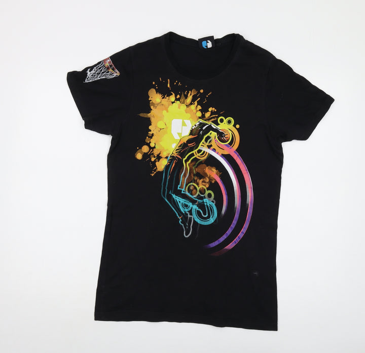 Sneaker Freak Mens Black Cotton T-Shirt Size M Crew Neck