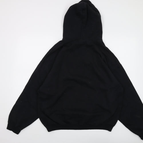 Team Apparel Mens Black Polyester Pullover Hoodie Size XL