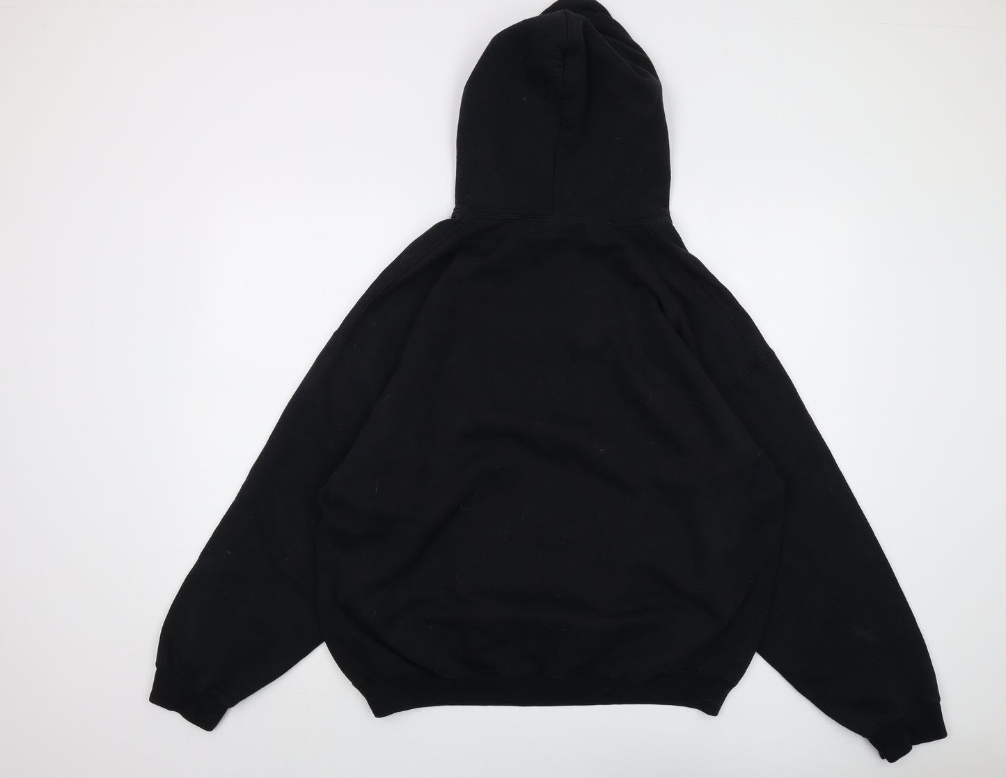 Team Apparel Mens Black Polyester Pullover Hoodie Size XL