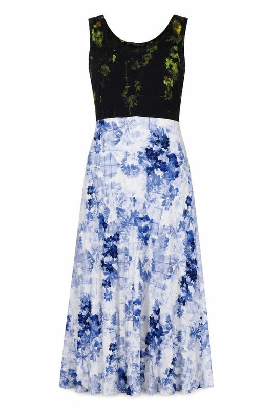 Front view of Ivanka Trump women’s multicoloured floral polyester a-line, size M, round neck pullover