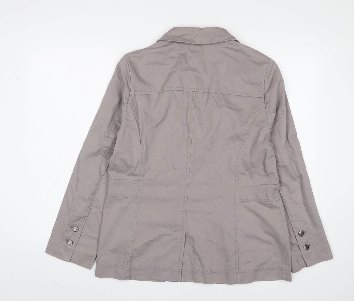 Maine Womens Beige Jacket Blazer Size 14 Button - Pockets