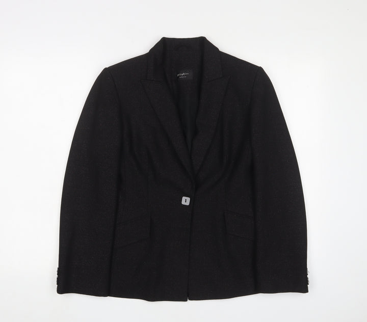 Principles Womens Black Jacket Blazer Size 12 Button