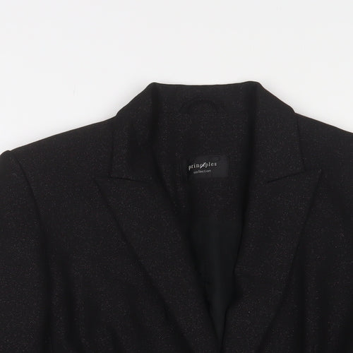 Principles Womens Black Jacket Blazer Size 12 Button