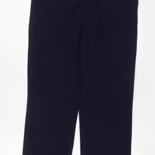 DASH Womens Blue Polyester Trousers Size 10 L30 in Regular Drawstring - Pockets