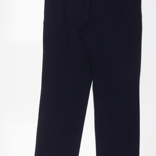 DASH Womens Blue Polyester Trousers Size 10 L30 in Regular Drawstring - Pockets