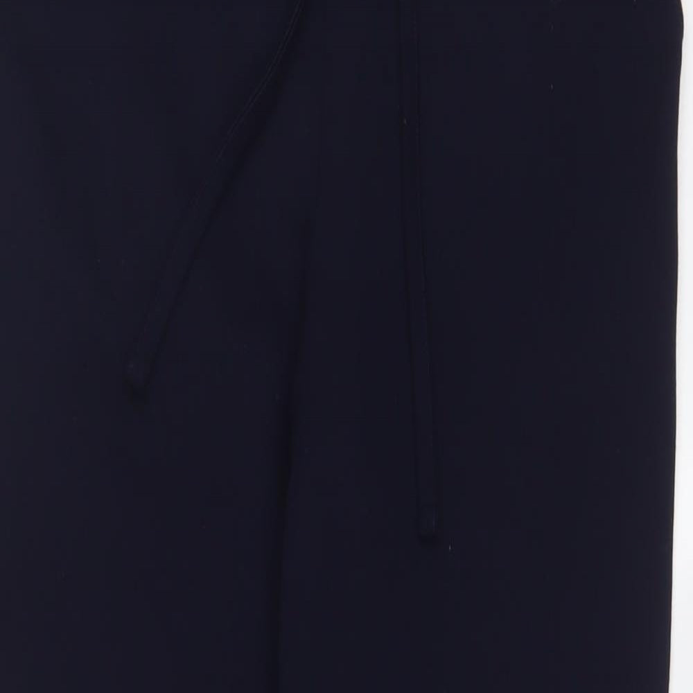 DASH Womens Blue Polyester Trousers Size 10 L30 in Regular Drawstring - Pockets