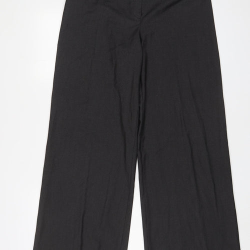 Monsoon Womens Grey Polyester Trousers Size 12 L32 in Regular Hook & Eye