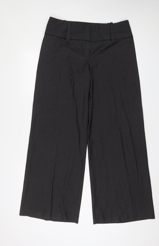 Monsoon Womens Grey Polyester Trousers Size 12 L32 in Regular Hook & Eye