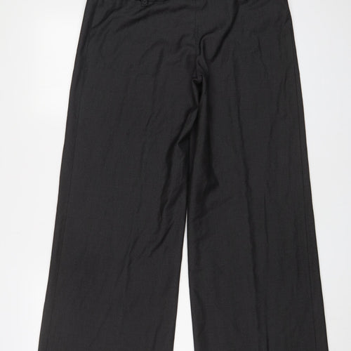 Monsoon Womens Grey Polyester Trousers Size 12 L32 in Regular Hook & Eye