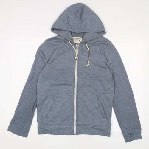 Topman Mens Blue Cotton Full Zip Hoodie Size XS - Pockets