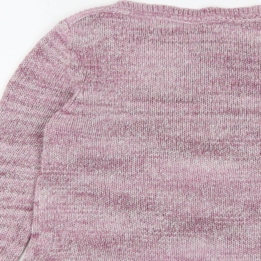 White Stuff Womens Purple Crew Neck Cotton Pullover Jumper Size 10