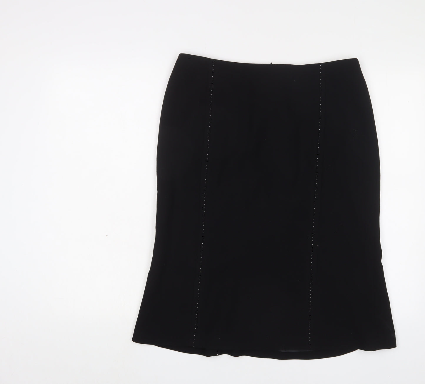 Hobbs Womens Black Wool A-Line Skirt Size 12 Zip