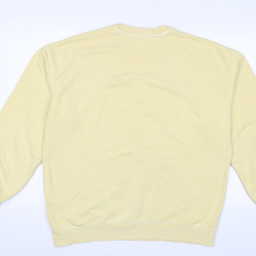 Levi's Mens Yellow Cotton Pullover Sweatshirt Size M - Logo, Embroidered