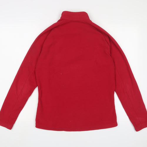DECATHLON Womens Pink Polyester Pullover Sweatshirt Size L Zip - Logo, Embroidered