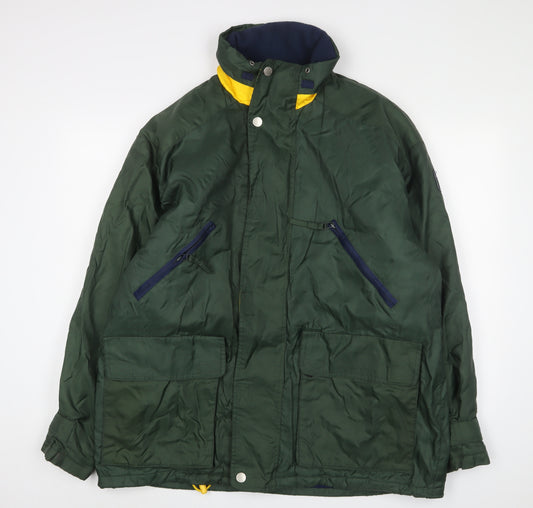 AMICA Mens Green Jacket Size L Zip - Pockets